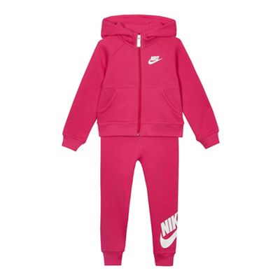 Girls' pink hoodie and jogger suit set